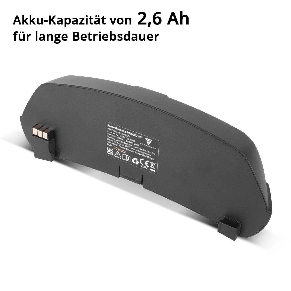 STAHLWERK Schweißhelm Ersatz-Akku Gebläseeinheit Frischlufthelme PAPR-210ST Filtersystem