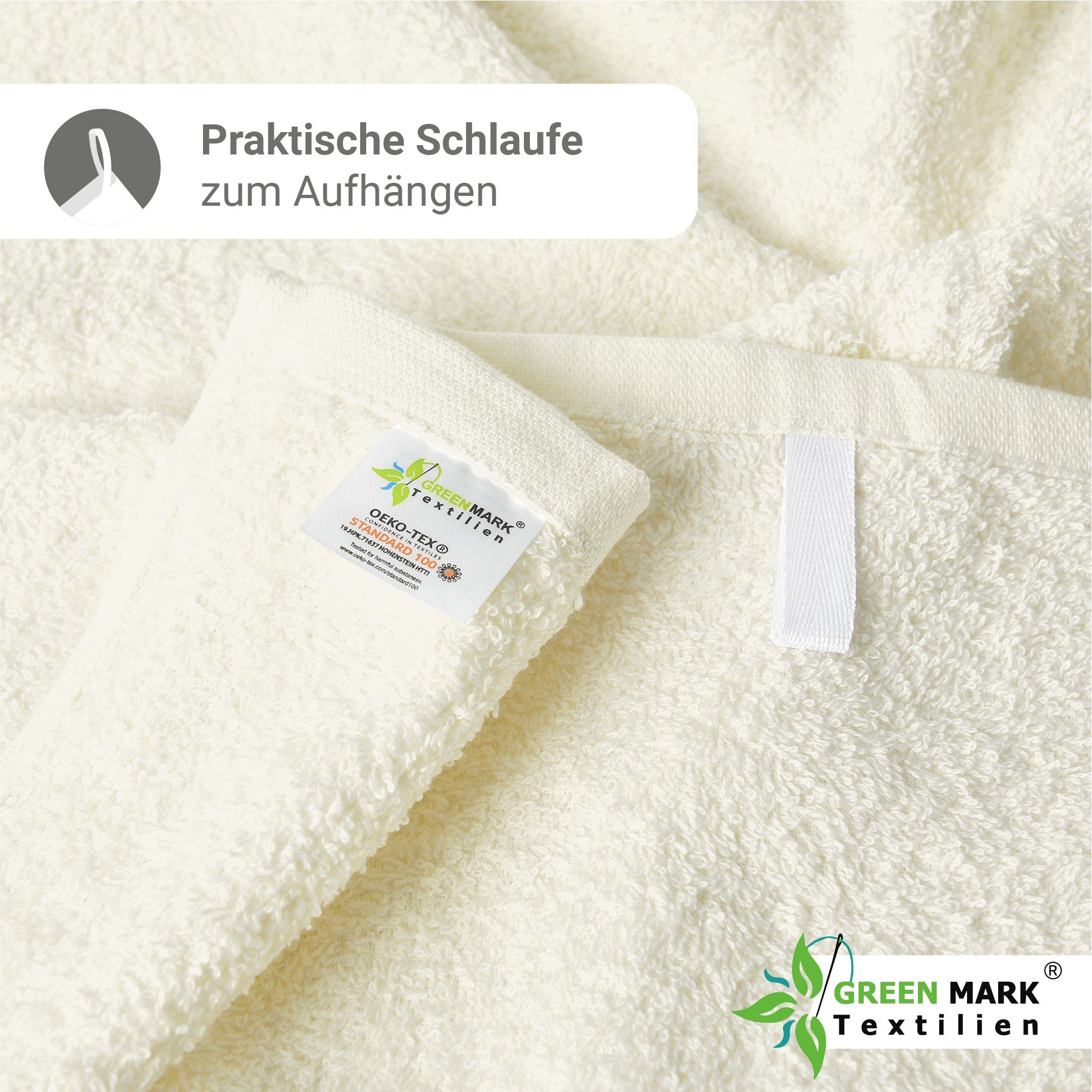 100% Gästetuch, Baumwolle Gästehandtuch (20-St), NatureMark Naturweiß Gästehandtuch 30x50cm