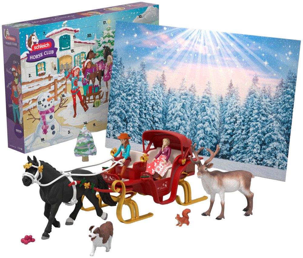 Schleich® Adventskalender HORSE CLUB, Weihnachtliche Schlittenfahrt (99179)