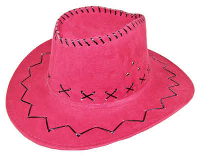Funny Fashion Cowboy-Kostüm Kinder Cowboyhut im Wildlederlook mit Ziernähten