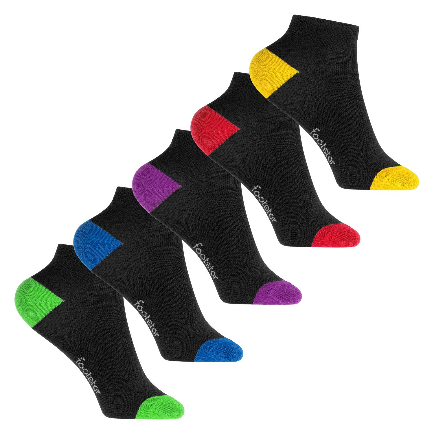 Footstar Kurzsocken Kinder Baumwoll Kurzschaft Socken (10 Paar) Ferse-Spitze – Bild 4 von 5