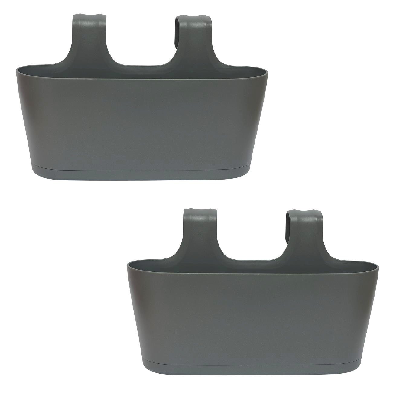 Engelland Blumenkasten Blumentopf zum Hängen (Vorteils-Set, 2 St., Fassungsvermögen je Topf 5,5 Liter), UV-Beständig, Frostbeständig, Wasserauffangschalen