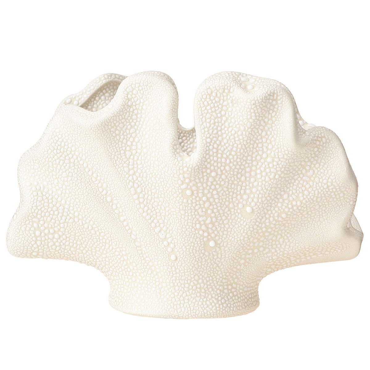 Kaemingk Dekofigur Deko Muschel Vase Mini Keramik Creme Maritim
