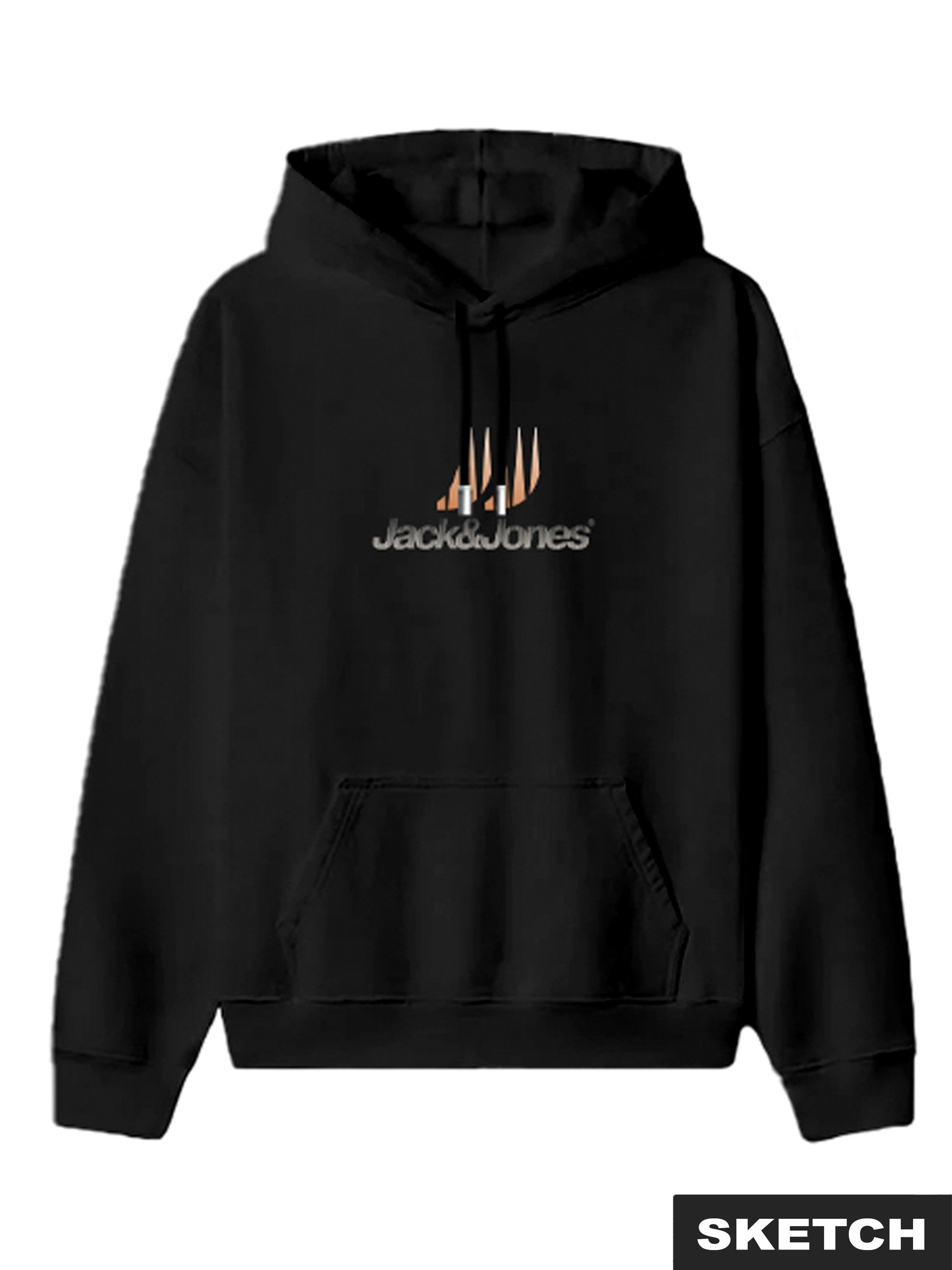 Jack & Jones Junior Kapuzensweatshirt JCOECHO GRAPHIC FRONT SWEAT HOOD FST JNR Baumwollmischung