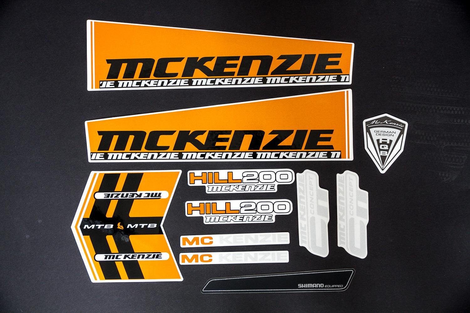 Fahrradrahmen Fahrrad DEKOR Satz Aufkleber Rahmen Schriftzug Sticker orange schwarz
