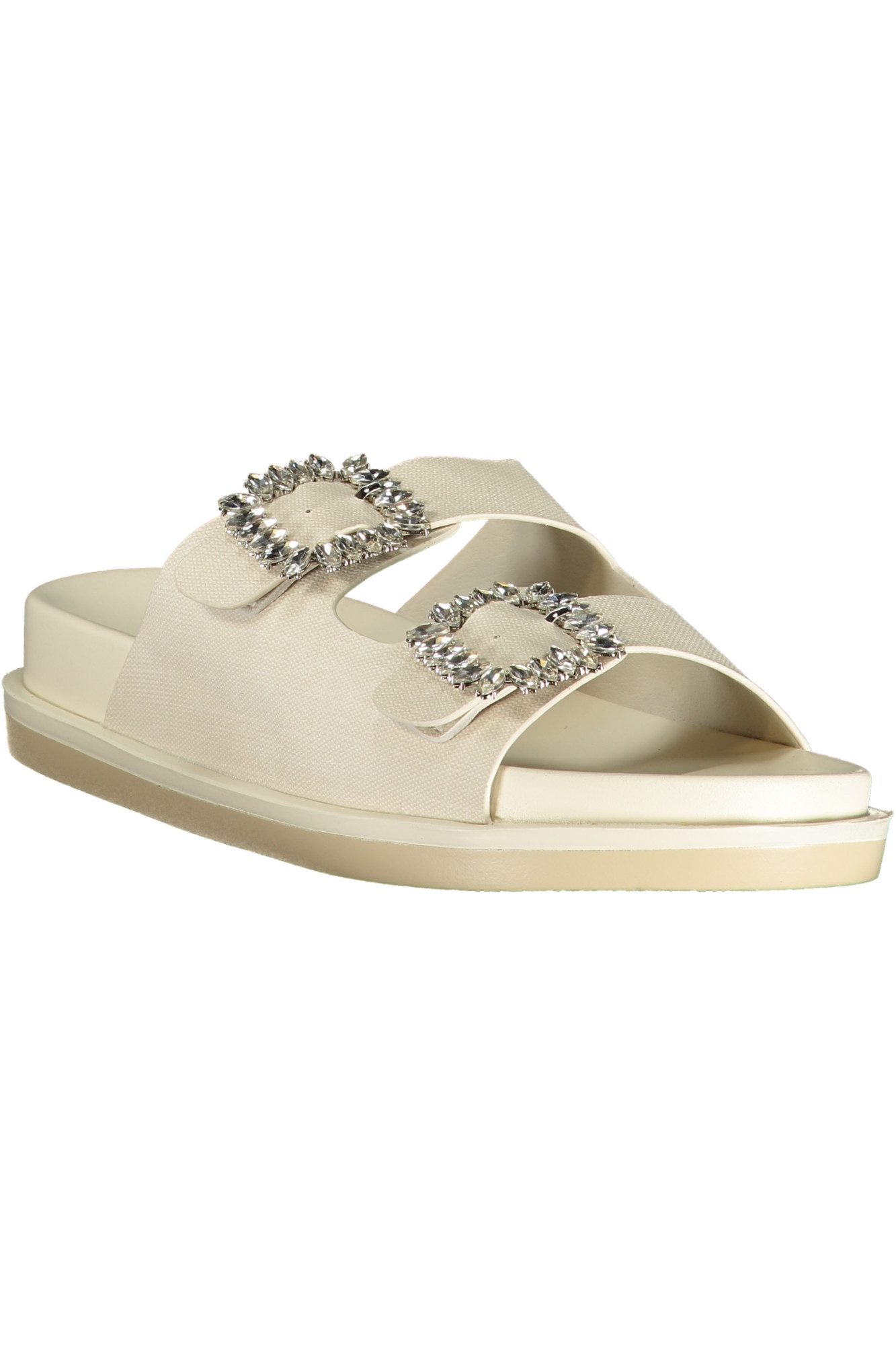 Laura Biagiotti Badeschuh Weiße Damen-Pantolette mit Strass und