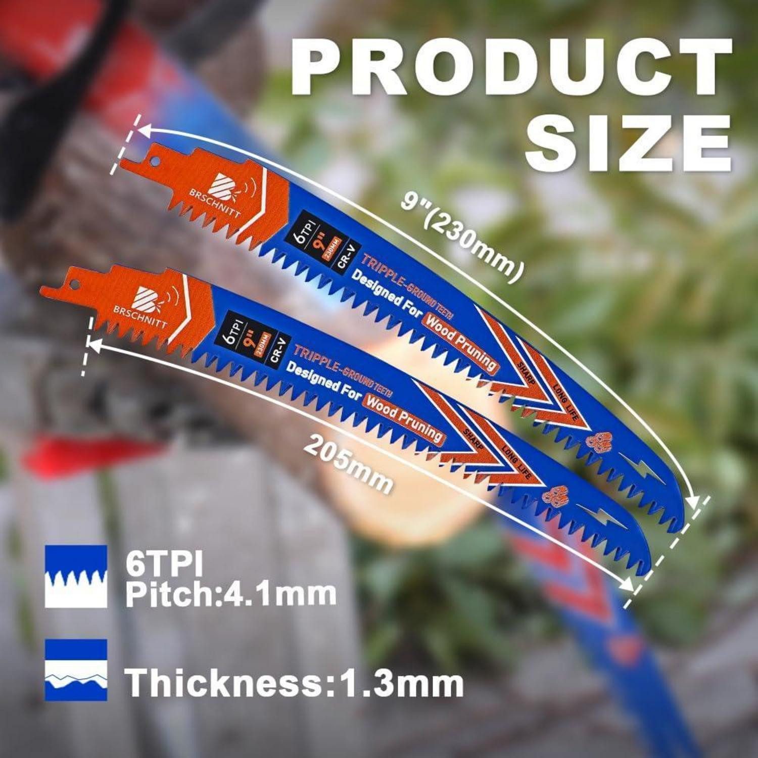 LuxusKollektion Säbelsägeblatt Säbelsägeblätter 230mm Bogenkante japanische Zähne 6TPI 230mm 4