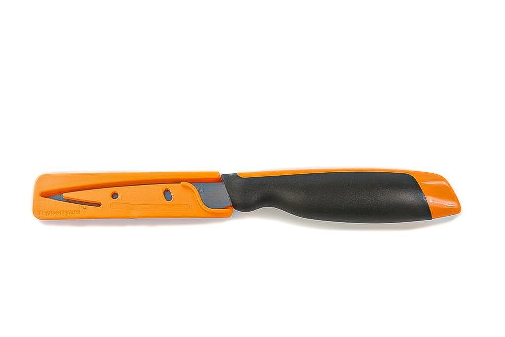 orange Allzweckmesser Messer TUPPERWARE XPert + SPÜLTUCH Gemüsemesser