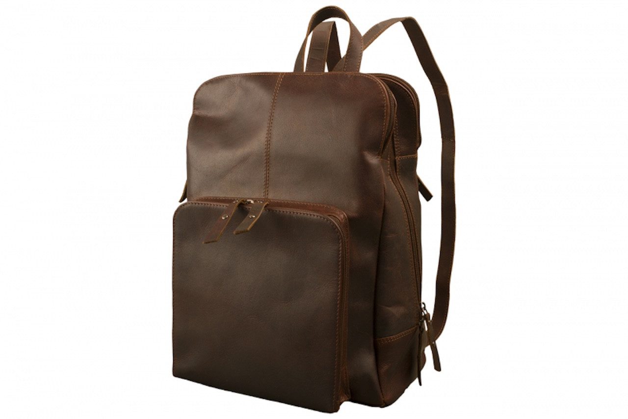 MF Rucksack Vintage Büffel Leder Rucksack - Perfekt für Profis