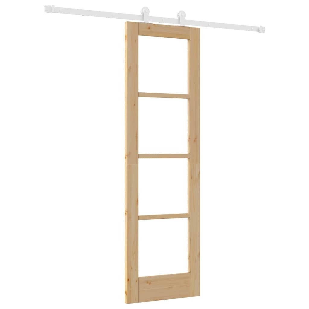 vidaXL Haustür Schiebetür ORKDAL Braun 61 x 198,5 cm Holz und Metall (1-St)