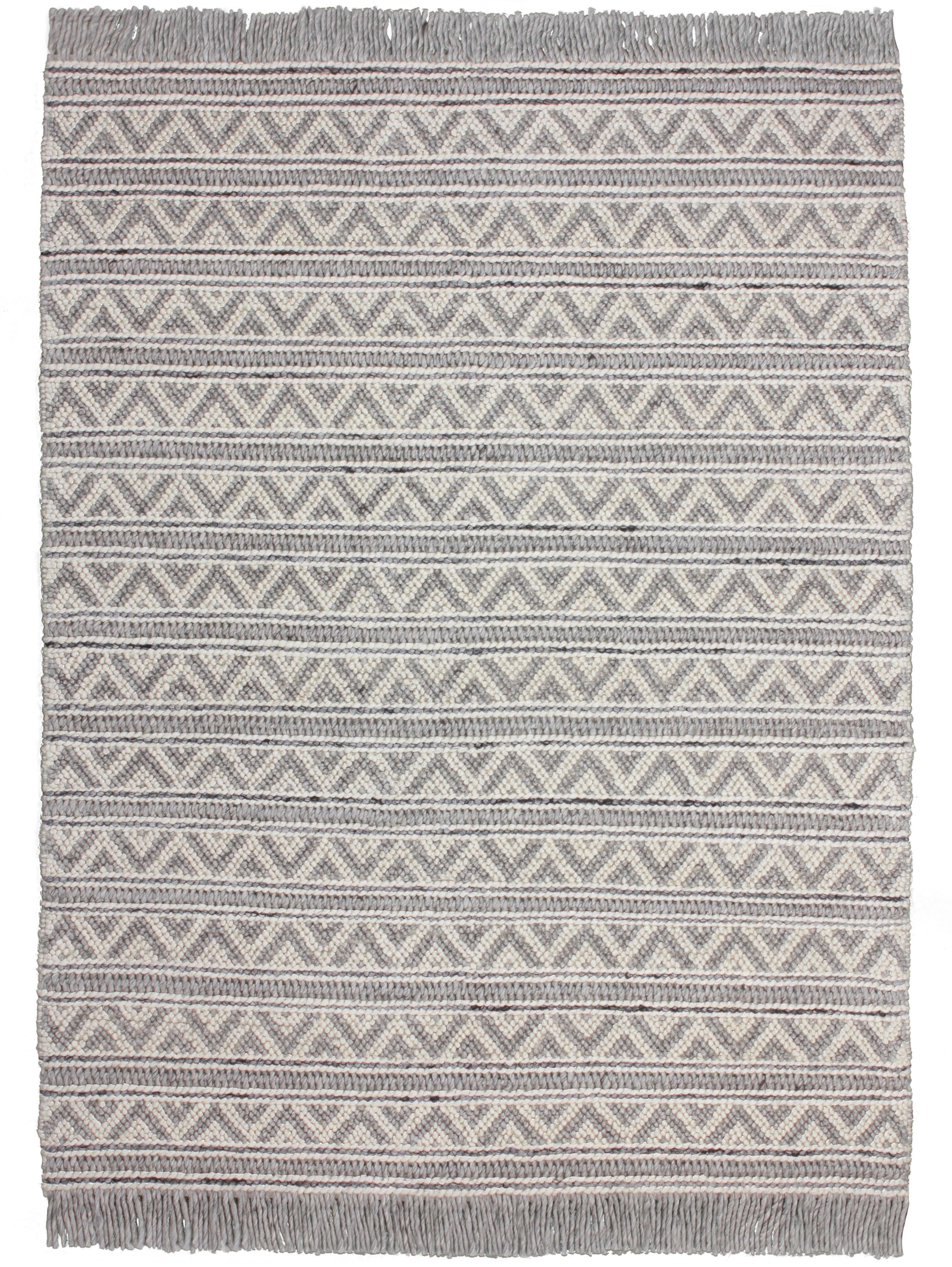 Teppich Bature 500, calo-deluxe, rechteckig, Höhe: 10 mm, Wolle und Viskose  mit Fransen, Wohnzimmer