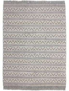 Teppich Bature 500, calo-deluxe, rechteckig, Höhe: 10 mm, Wolle und Viskose mit Fransen, Wohnzimmer