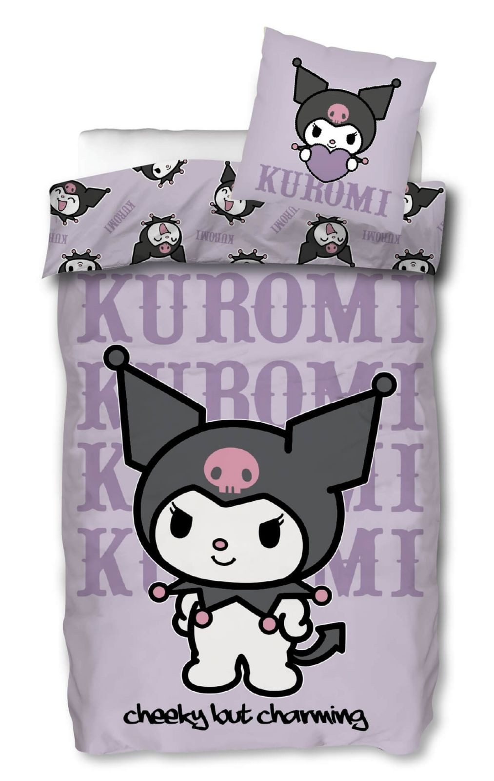 SkyBrands Bettwäsche Kuromi - Hello Kitty & Friends - Wende-Bettwäsche-Set, 135x200 & 80x80, Baumwolle, 100% Baumwolle
