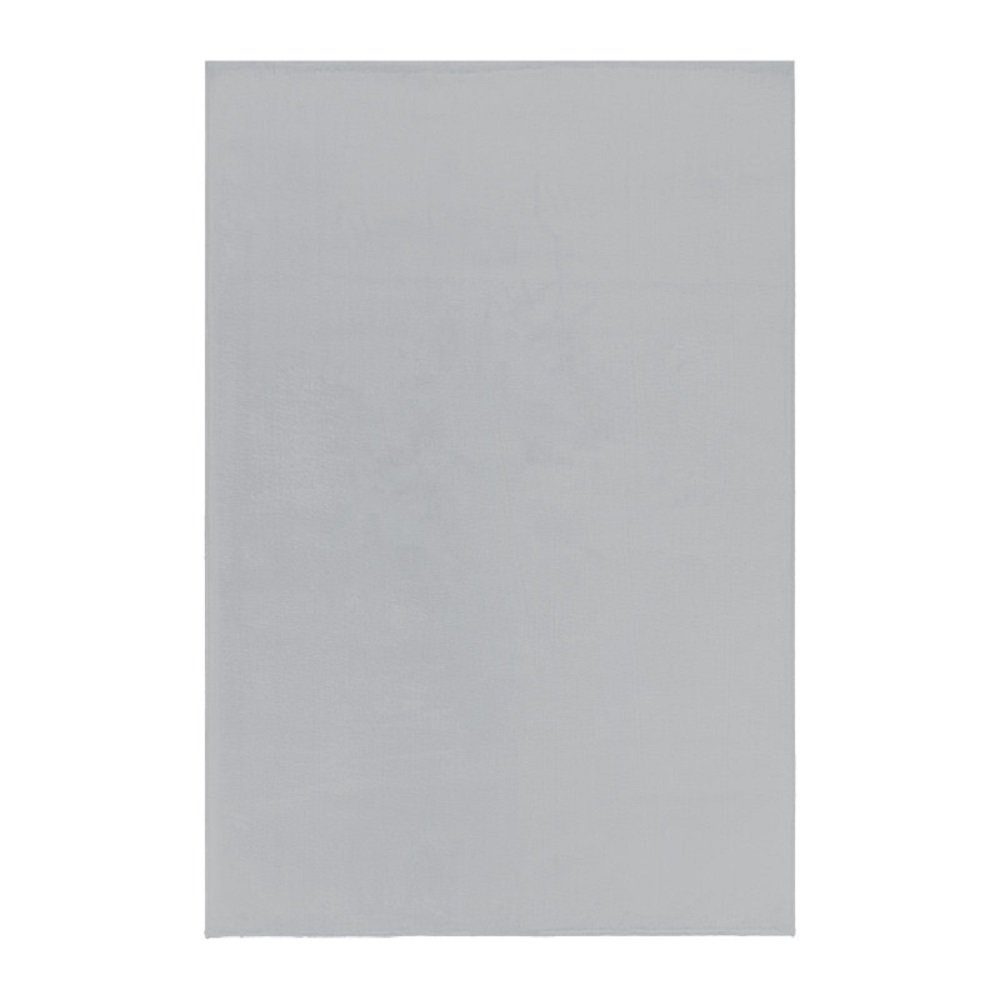 Teppich Kurzflor und waschbar mm Rechteck, uni Farben, 25 Silber Verschiedene Giantore, Höhe