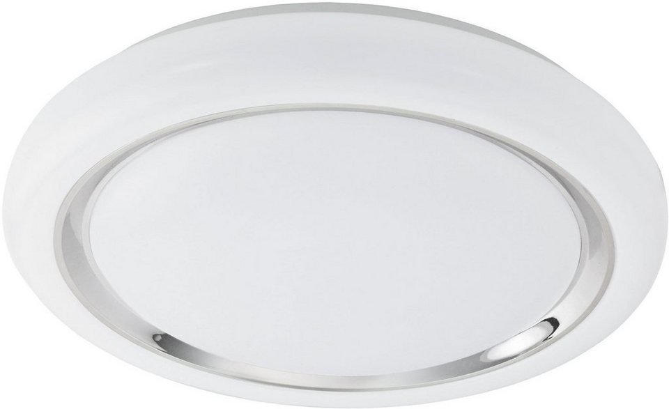 EGLO Deckenleuchte CAPASSO, LED fest integriert, Warmweiß, Deckenleuchte,  Wandlampe mit Chromring, Farbe Chrom und Weiß, Ø: 40 cm