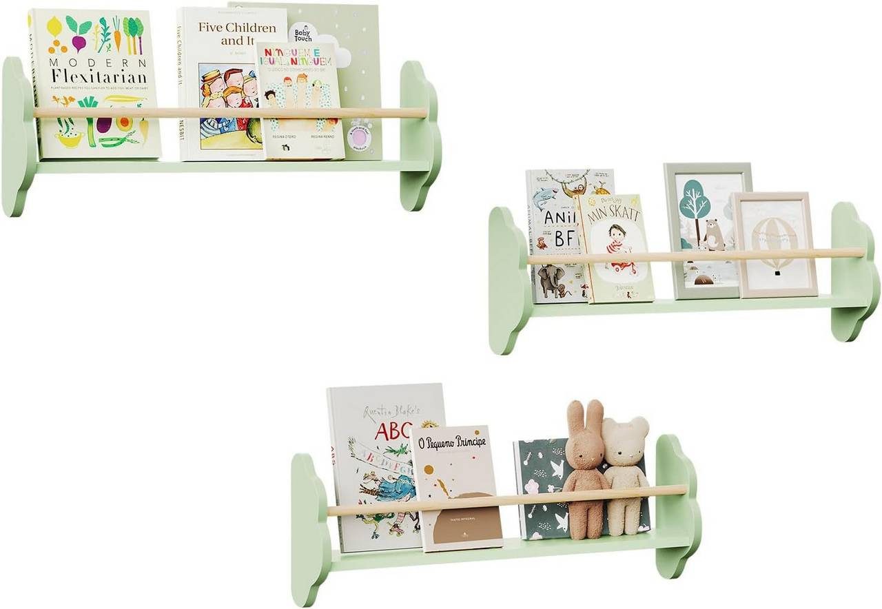 Woltu Kinderregal, 3-tlg., Kinderbücherregal Wandregal aus günstig online kaufen