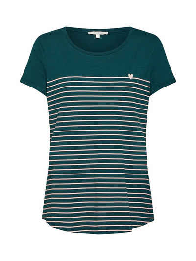 TOM TAILOR Denim T-Shirt (1-tlg) Stickerei, Plain/ohne Details