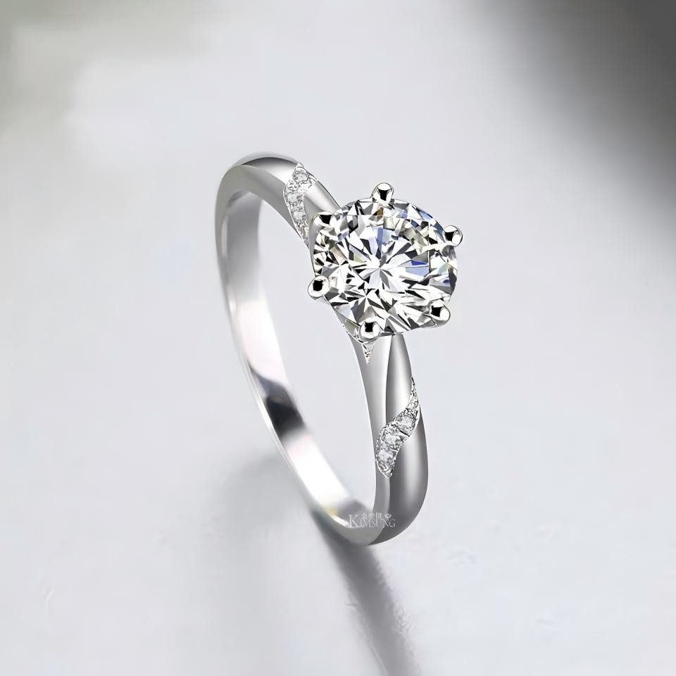 Jumpeak Diamantring Labor-Diamant Ring,1ct/2ct/3ct,D,VS1,Verlobungsring,Jahrestag Ring,IGI, 14K Gold,Frauen Schmuck,Geschenk,Eleganter Seitenstein Ring,Round Cut