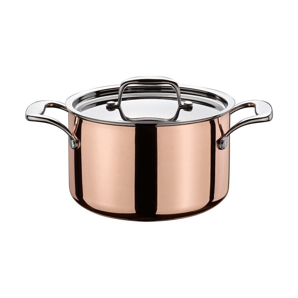 Spring Bräter Fleischtopf 20cm Culinox, Aluminium, Edelstahl, Kupfer, 3,7l, Edelstahl mit Aluminiumkern (5-lagig), Induktion, alle Herdarten
