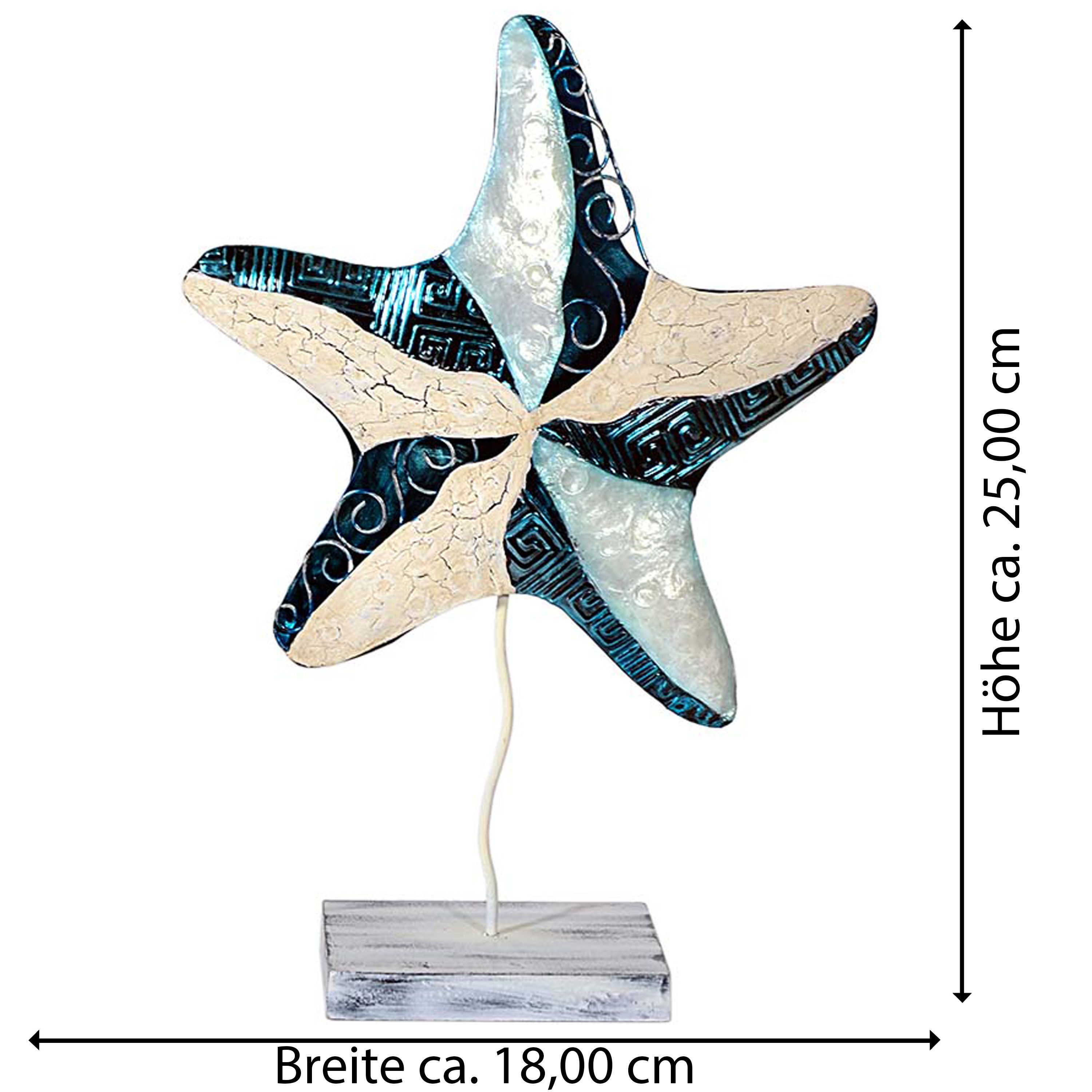 MystiCalls Dekofigur Dekofigur Seestern aus Muschelschalen Maritim Nordsee Dekoration Blech (1 St), Dekofigur aus Muschelschalen