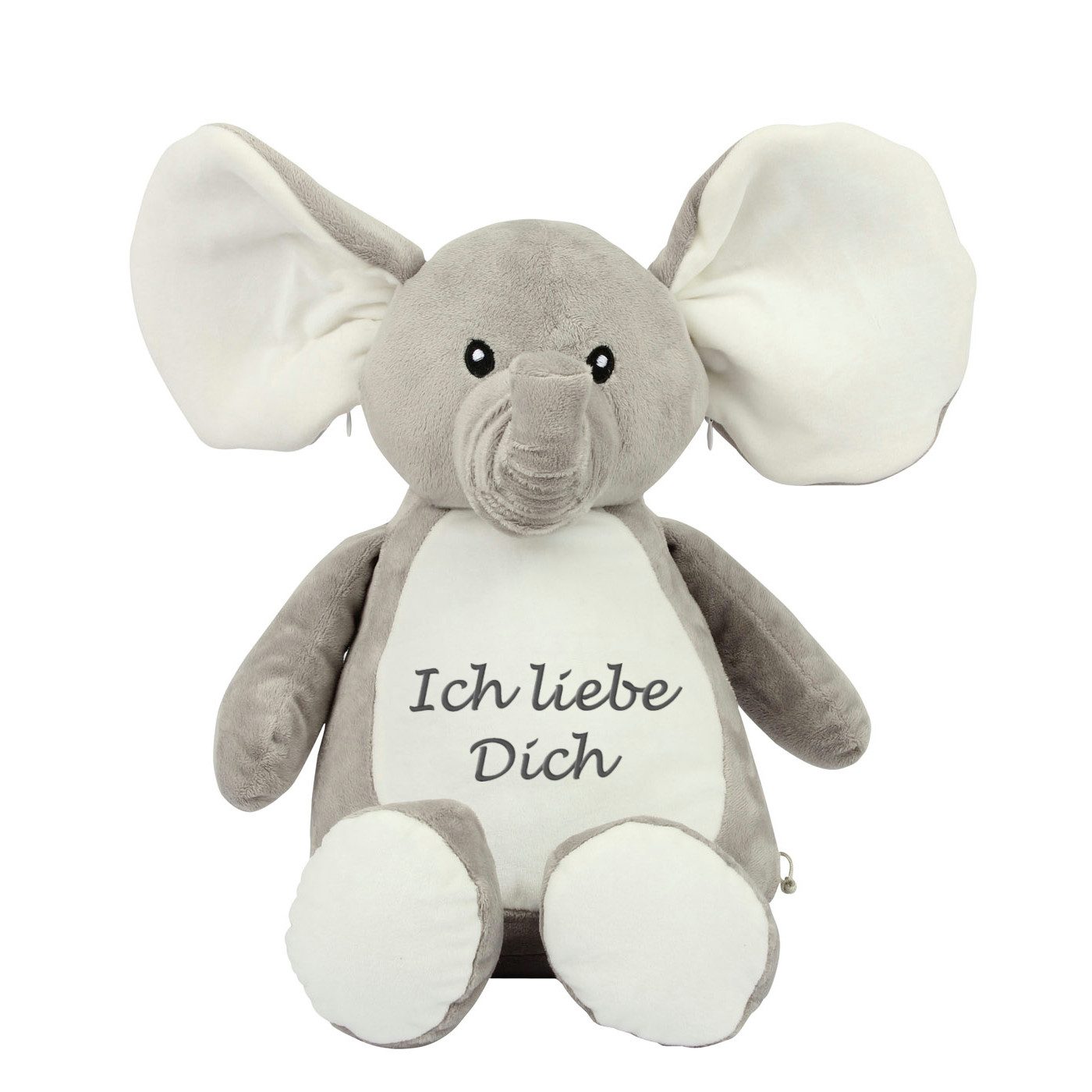 Schnoschi Kuscheltier Plüschtier hochwertig mit "Ich liebe Dich" bestickt, Stickerei mit Ich liebe Dich