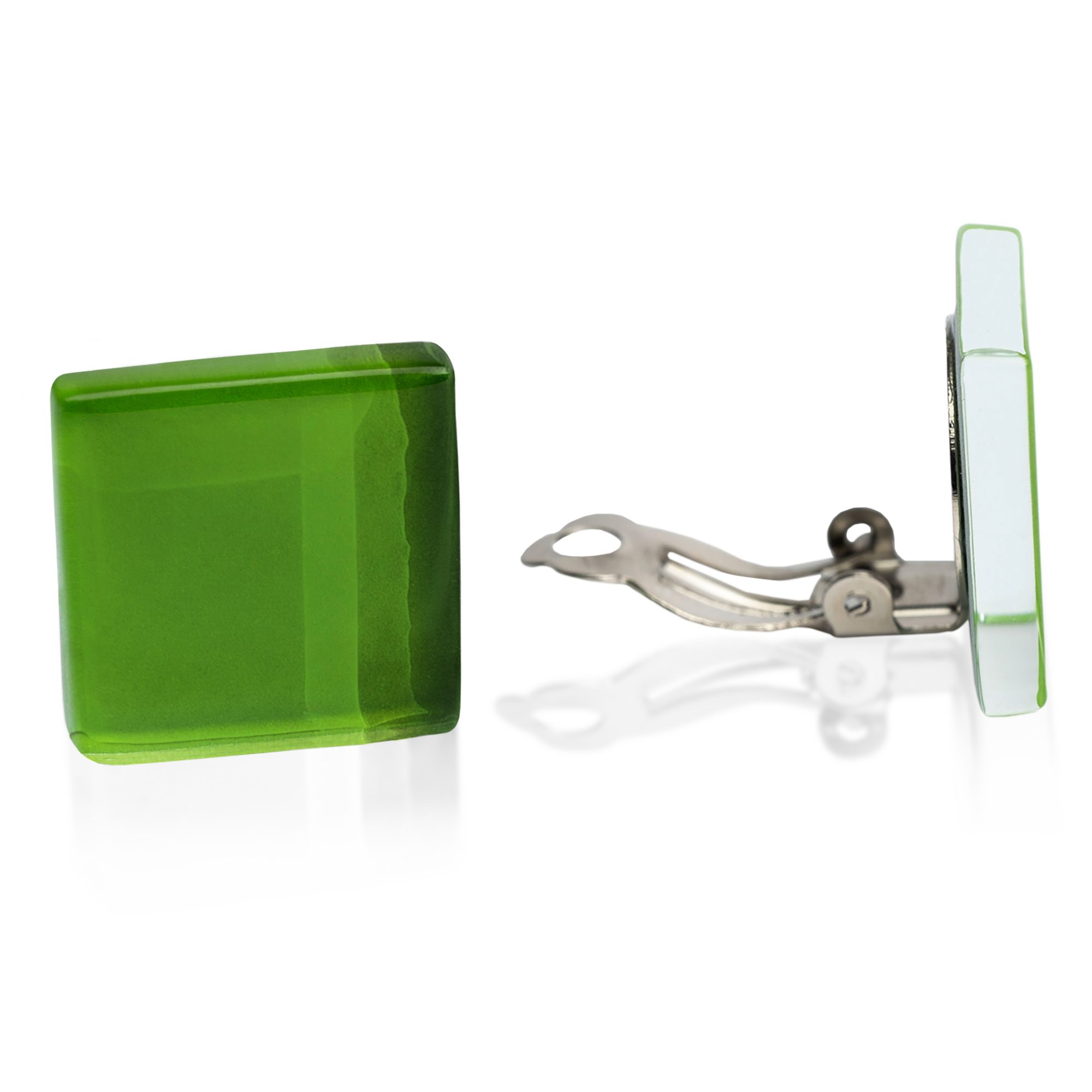 ALEXASCHA Paar Ohrclips Statement Clip Ohrringe ohne Ohrlöcher • Glas Clips mit sanftem Clip