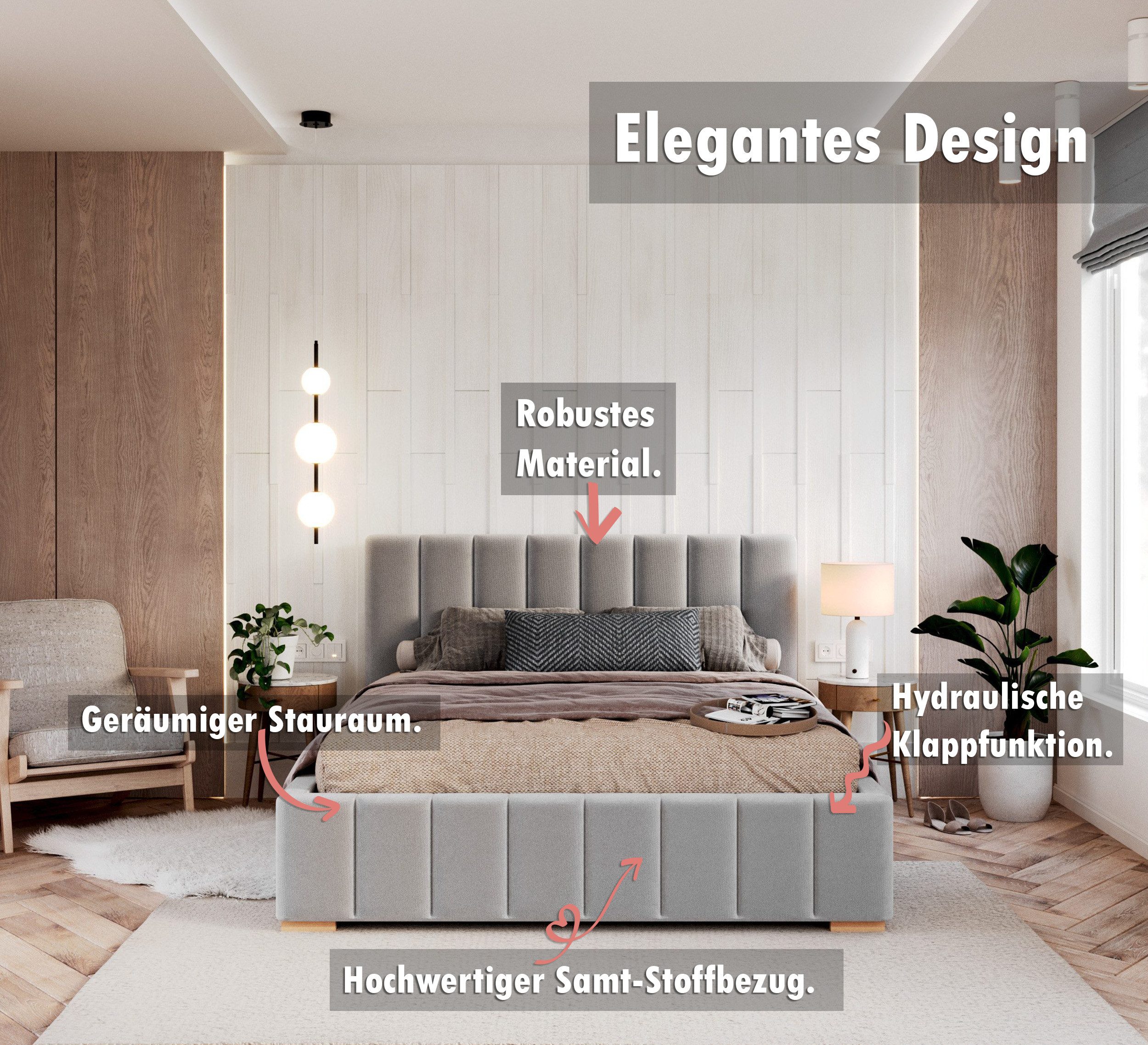 FDM Polsterbett Stauraumbett Bettgestell 90x200, 120x200, günstig online kaufen