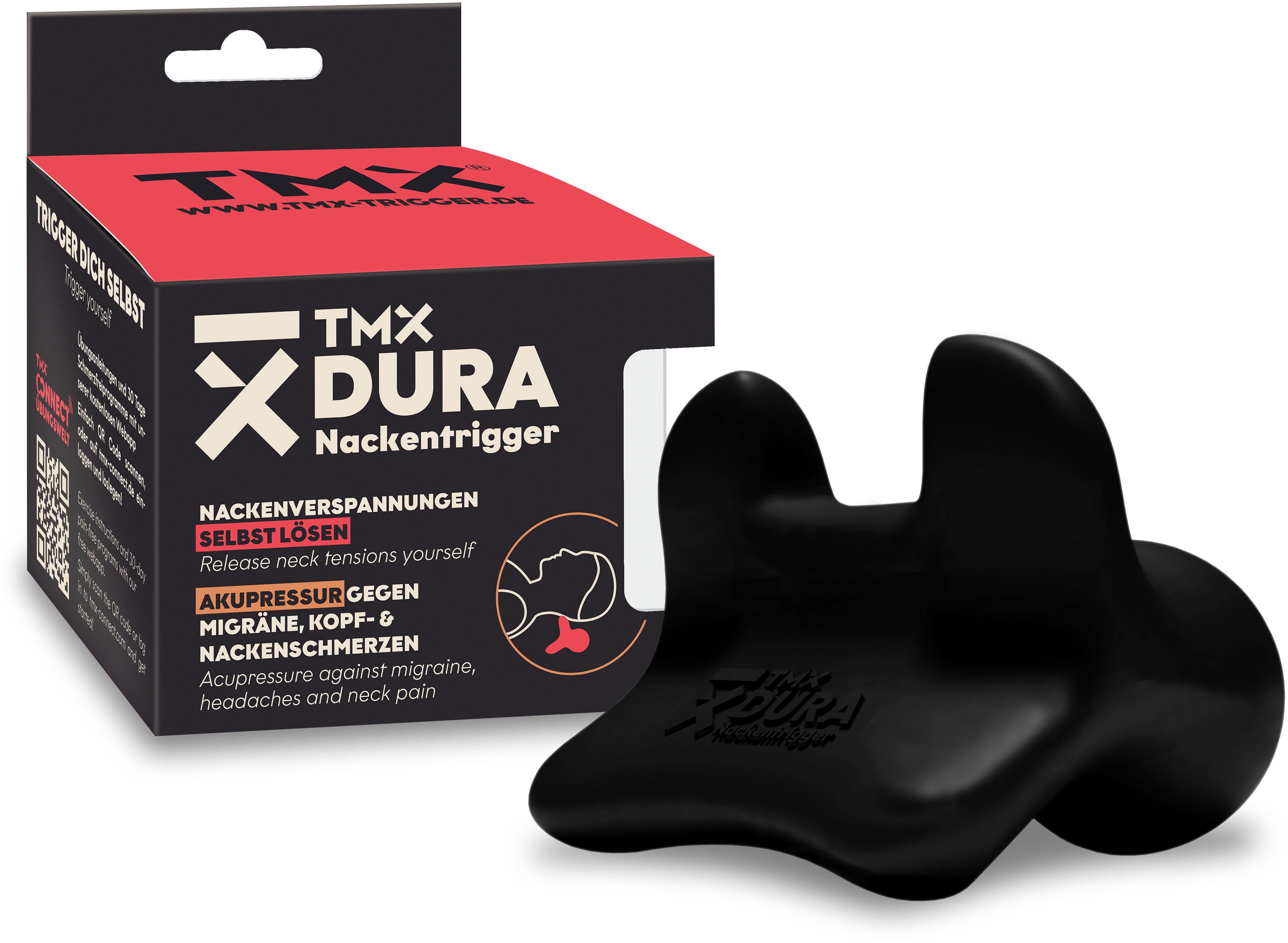 TMX Nacken-Massagegerät DURA Nackentrigger – effektive, gezielte Akupressur für Kopf & Nacken, Unterstützende Begleitung bei muskulären Verspannungen, 6 Anwendungen
