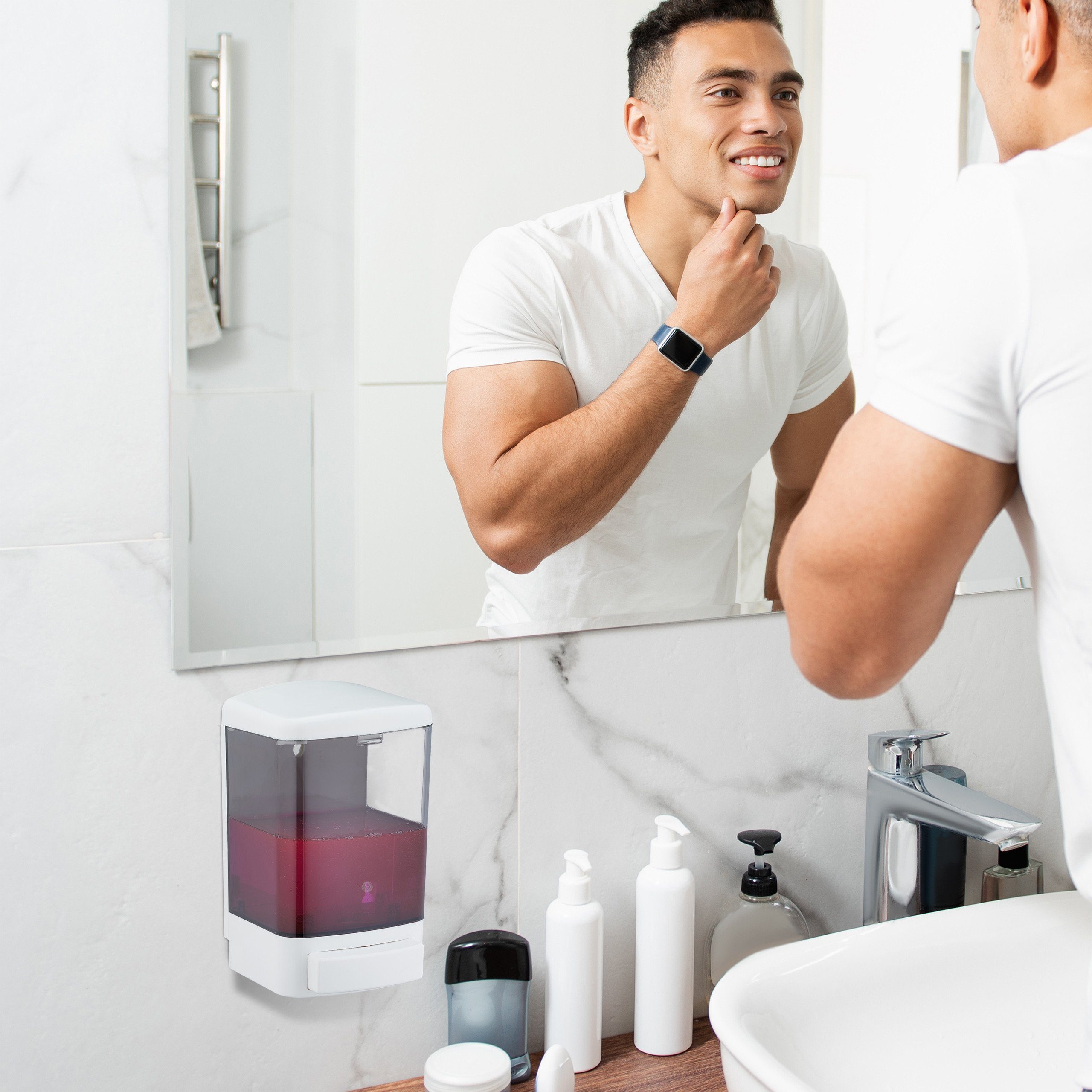 relaxdays Seifenspender Wandseifenspender 1000 ml günstig online kaufen