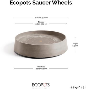 ECOPOTS Topfuntersetzer mit Rollen Oslo 45 Taupe, Zubehör für Ecopots Pflanzgefäße, für innen und außen: frostsicher, bruchsicher und lichtbeständig