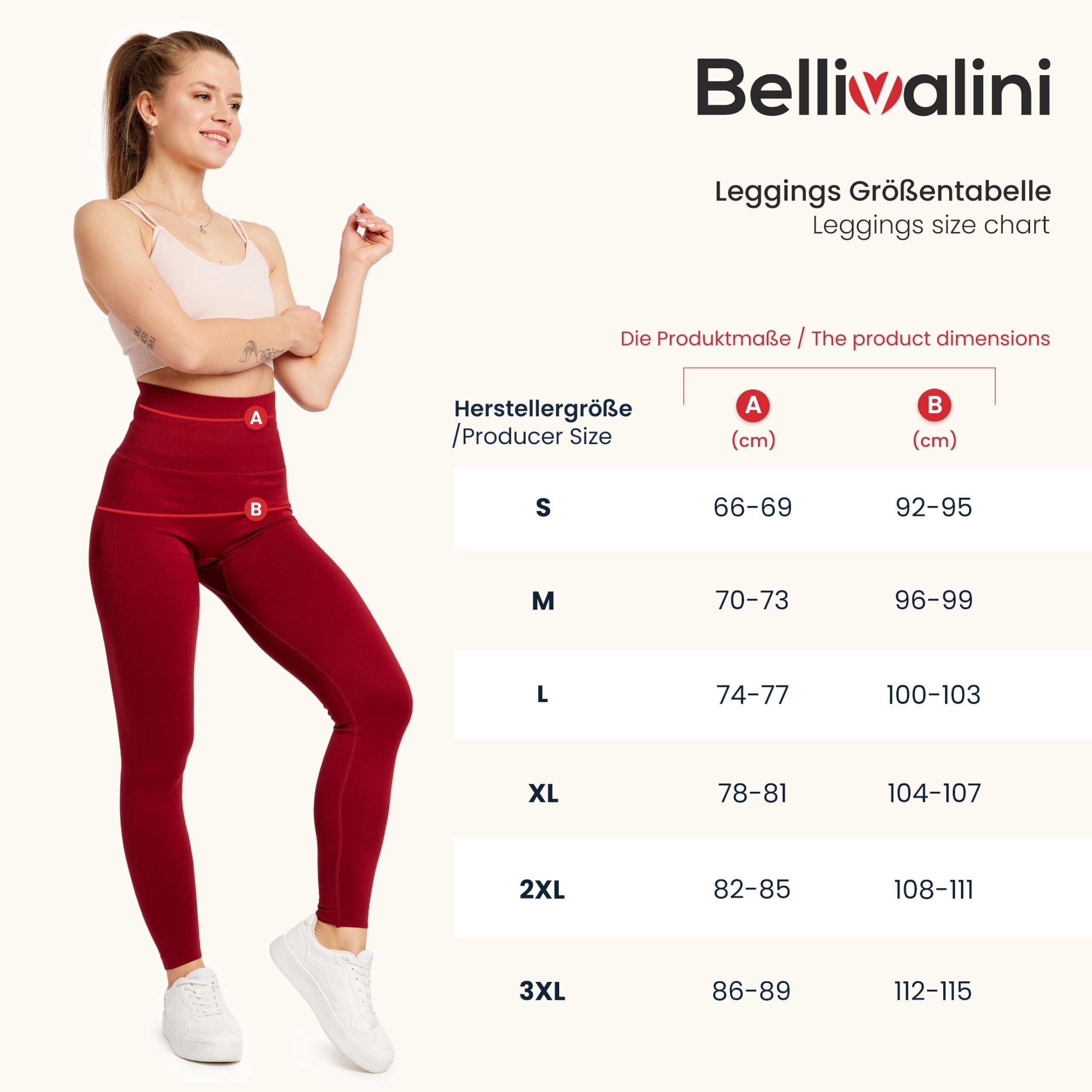Leggings Damen High Waist Push Up Scrunch BLV50-255
