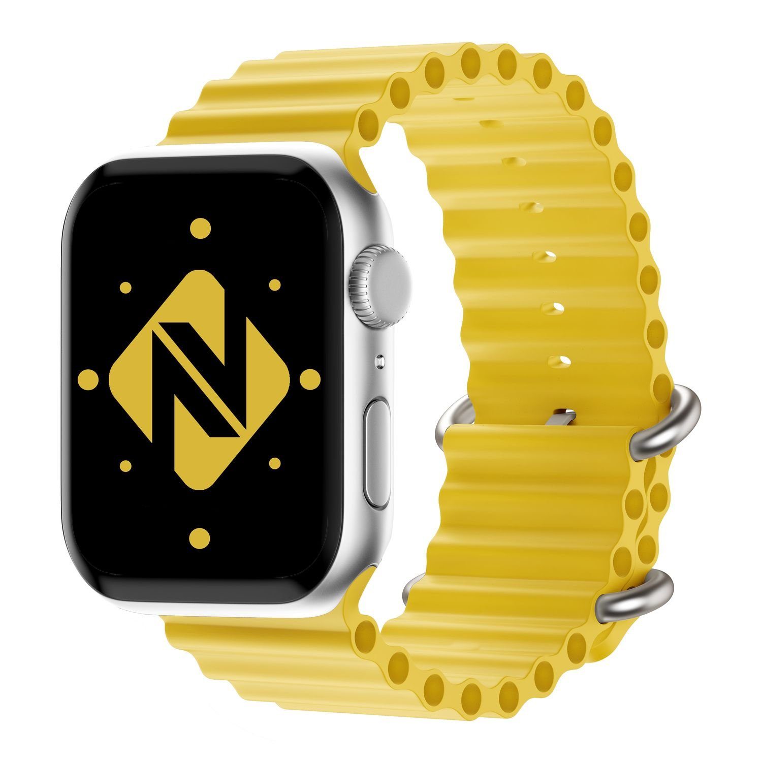 Nalia Smartwatch-Armband Apple Watch 38mm/40/41/42(Serie 10/11), Ocean Style Sportarmband / Silikon Ersatzband / Metall-Ring Verschluss
