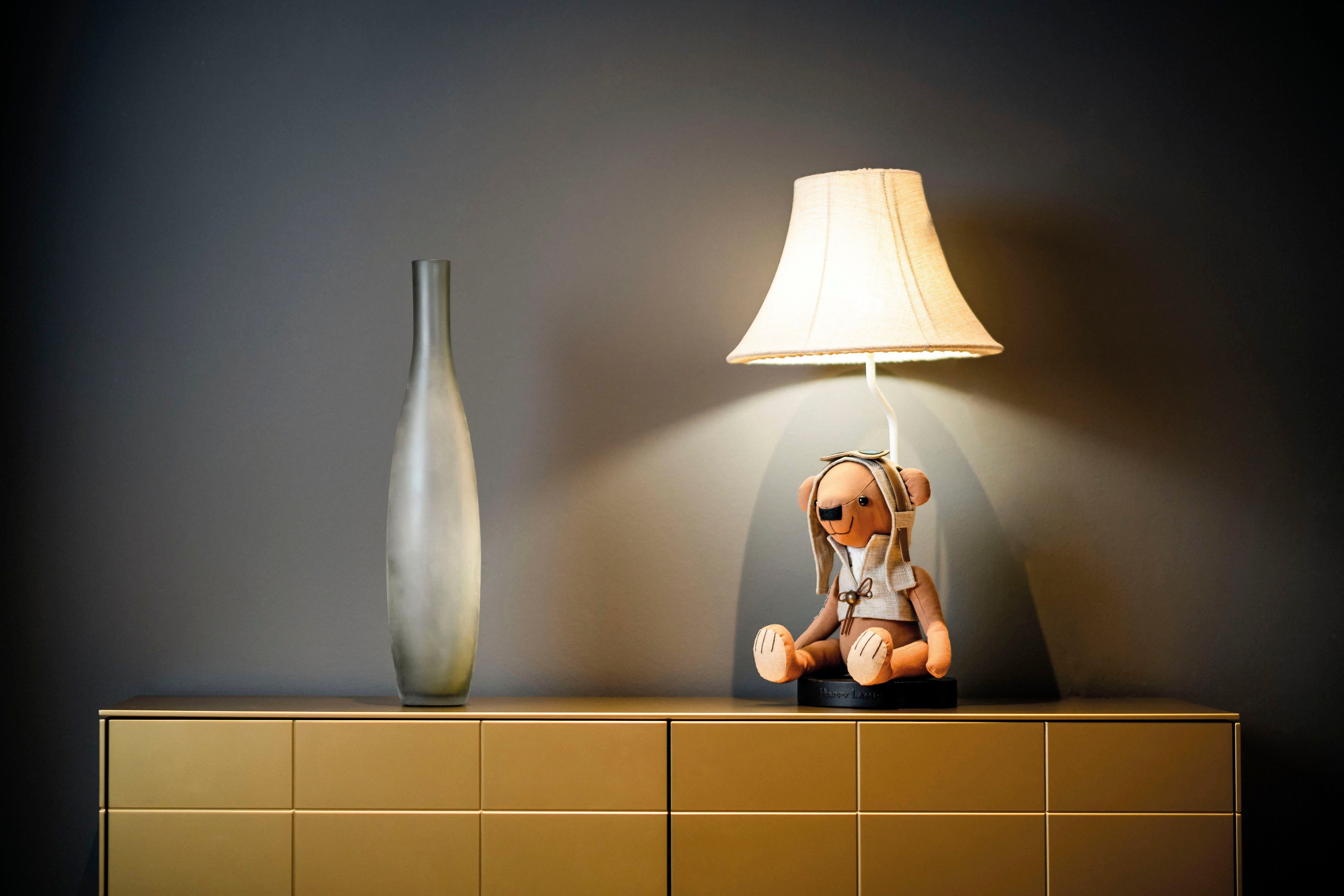 Happy Lamps for smiling eyes LED Tischleuchte Charles der Bär, LED fest integriert, Neutralweiß, Hochwertig, Einzigartig, Tiermotiv