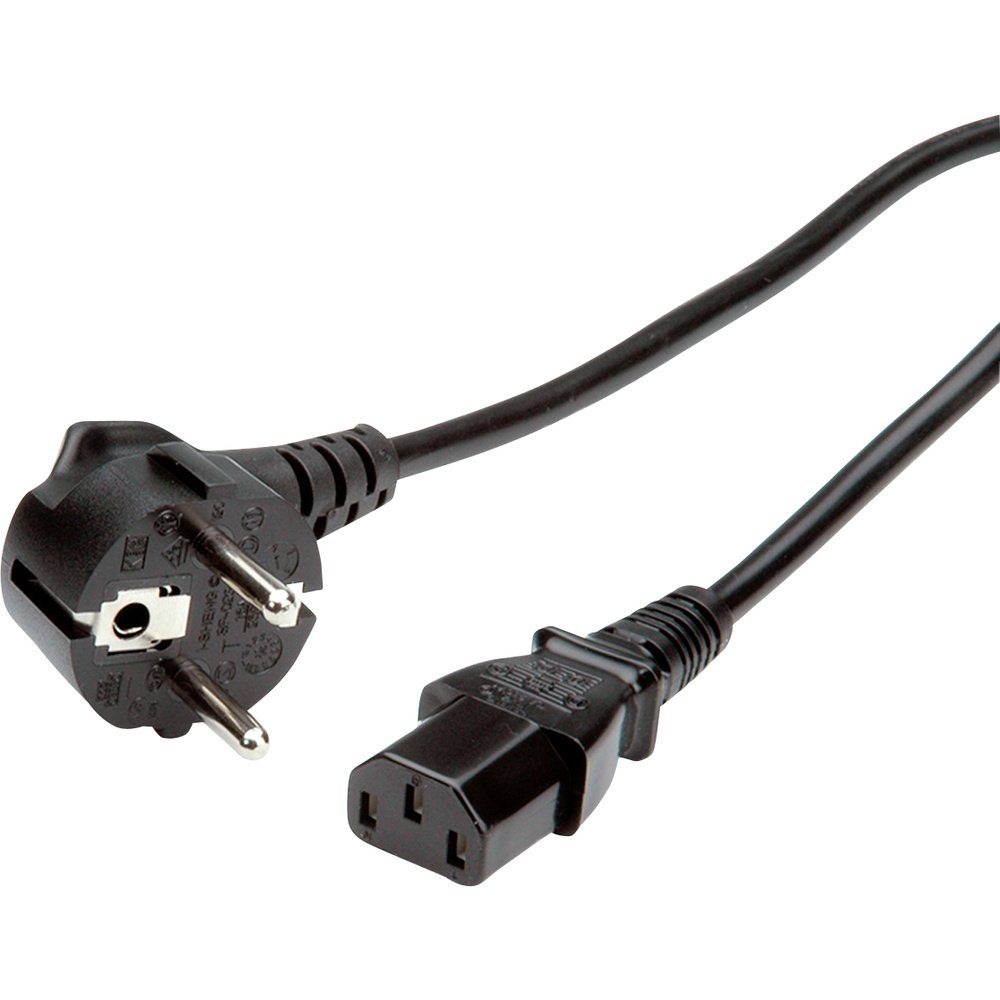 VALUE Value 19.99.1017 Strom Verbindungskabel Schwarz 0.60 m Elektro-Kabel, (60.00 cm)