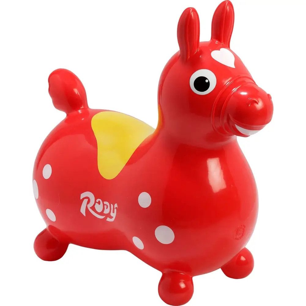 Vedes Schaukelpferd Jakobs 4019960 - Hüpfpferd Rody, rot, ca. 54 cm, ab 3 Jahren