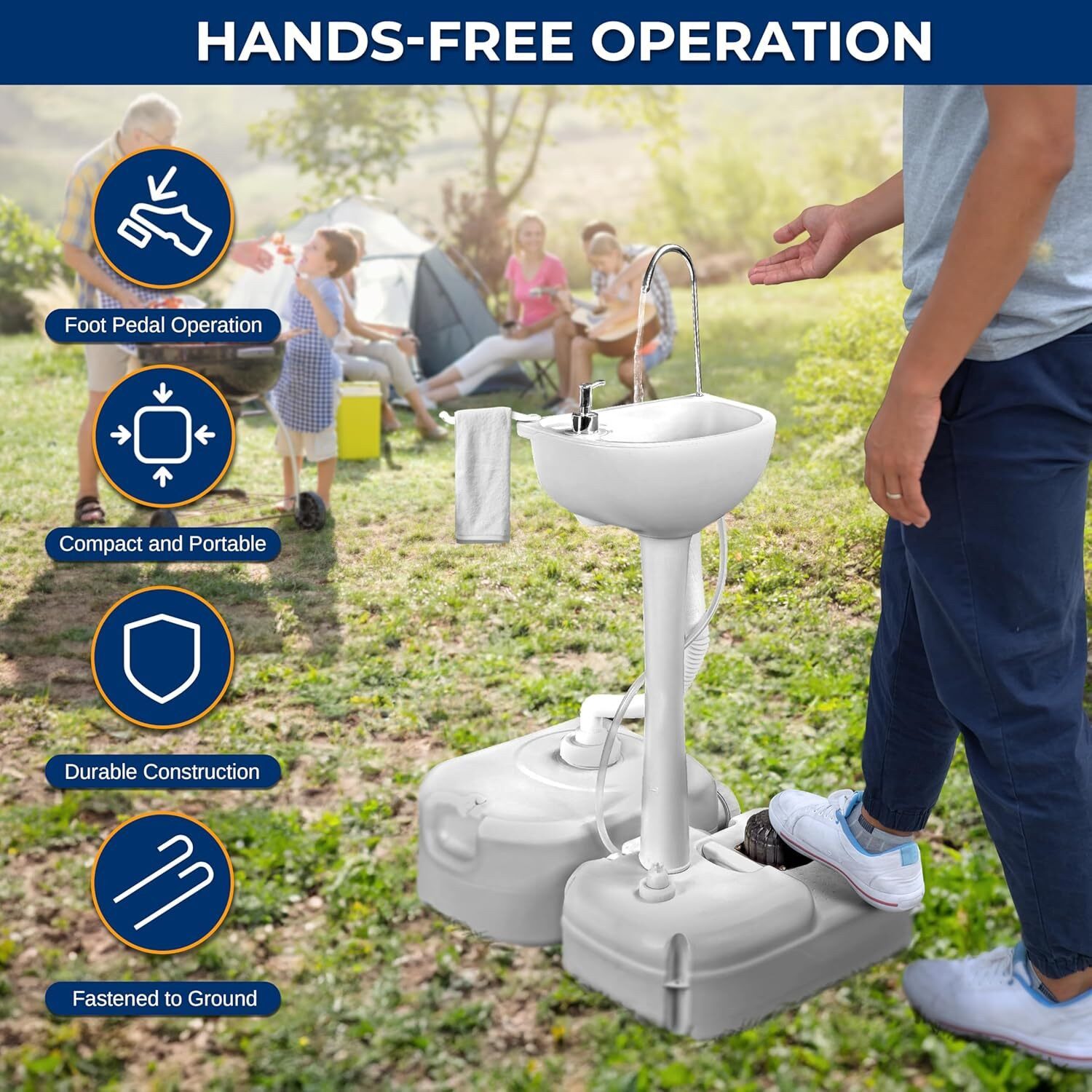 SereneLife Campingtoilette Mobiles Camping Waschbecken mit günstig online kaufen