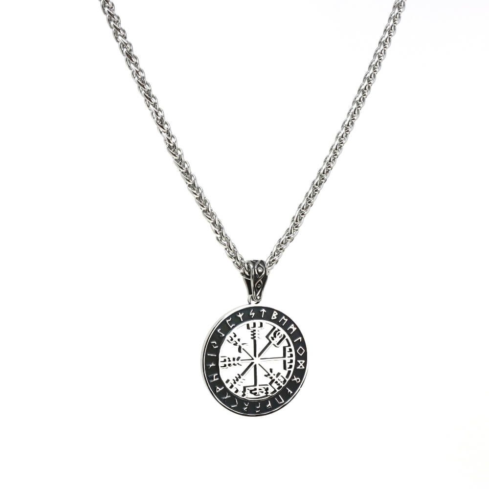 DALMARO Kette mit Anhänger Lederkette Edelstahlkette 316L WIKINGER MEDAILLO günstig online kaufen