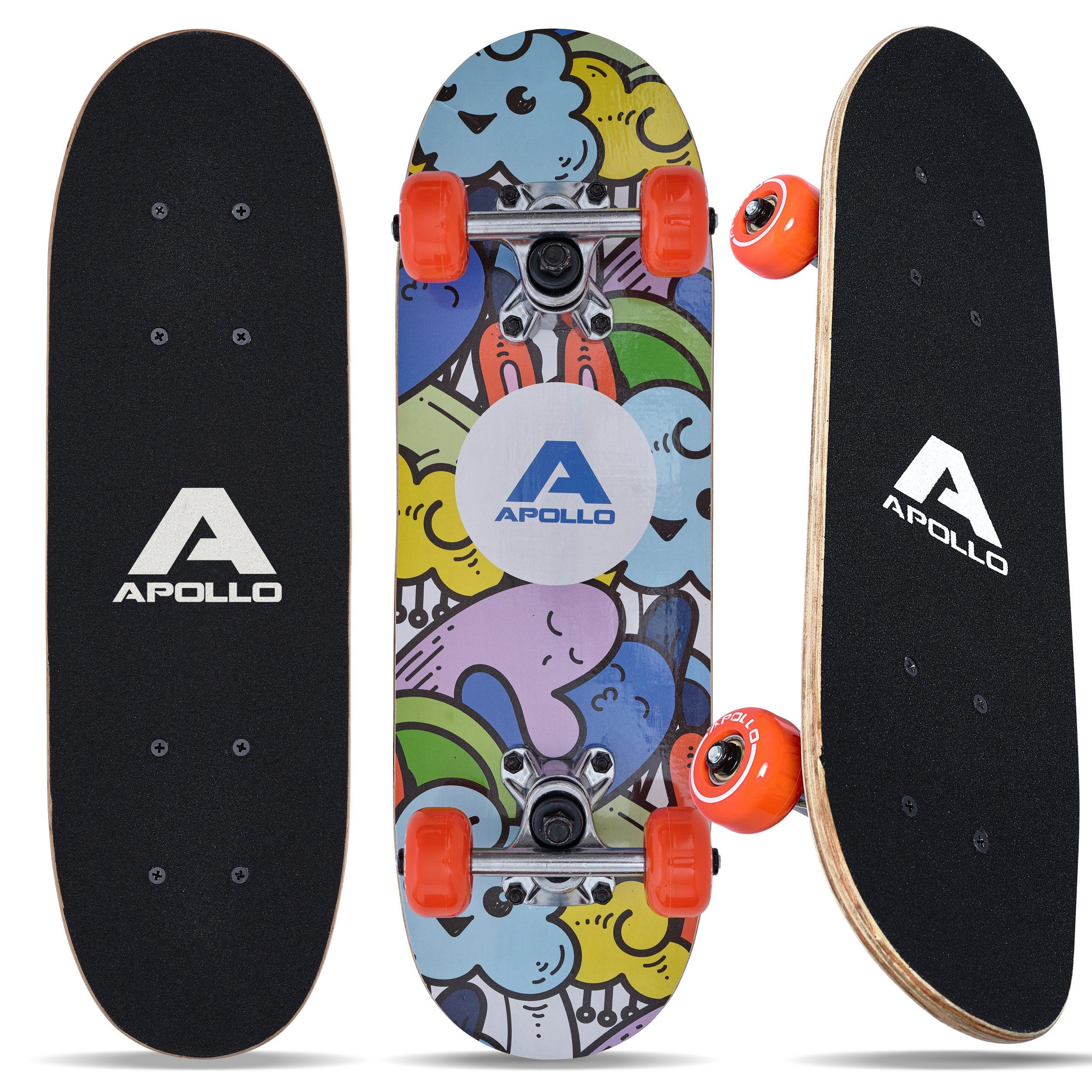 Apollo Skateboard Kinderskateboard 20" Kinder, Longboard, ABEC 3 und Aluminium Achsen