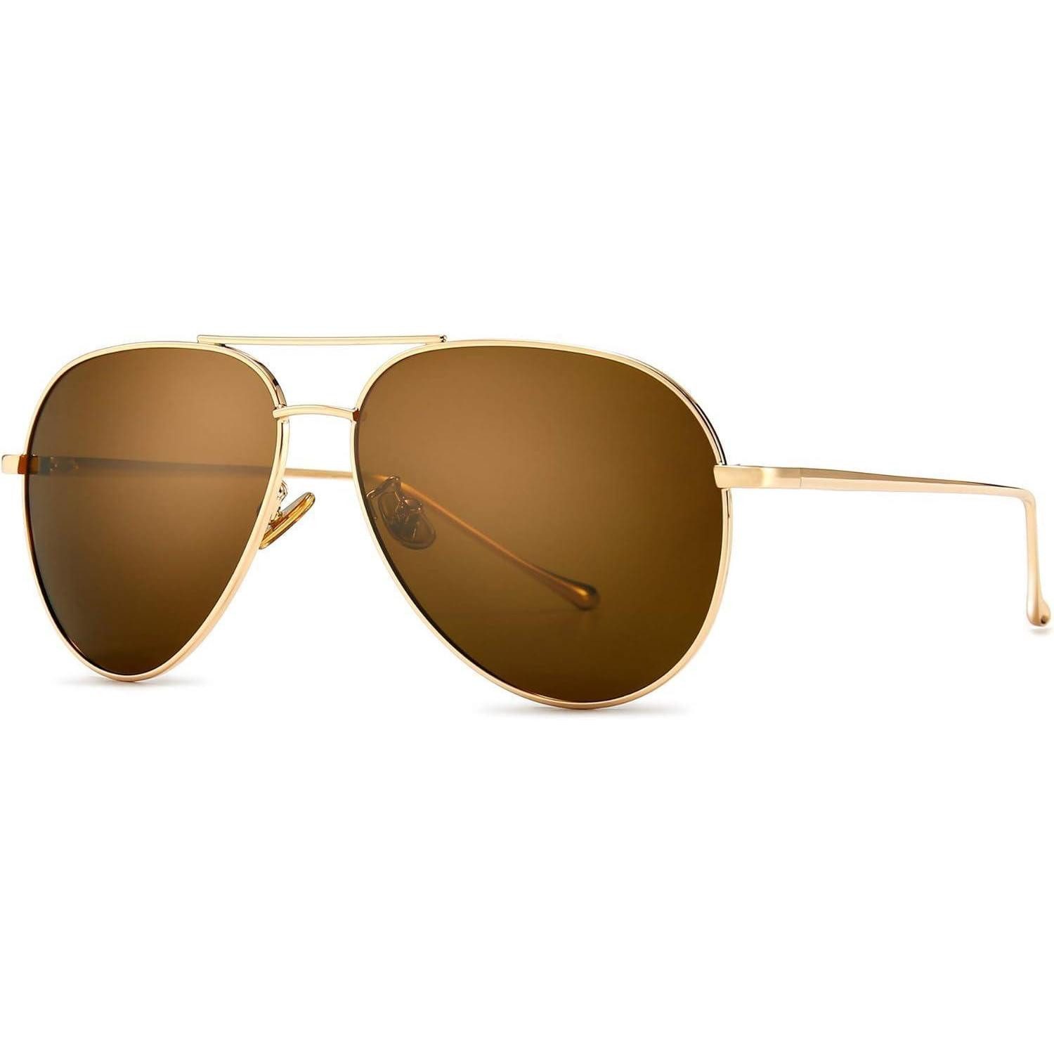 Pilotenbrille Sonnenbrille Oversized Piloten Hellgold/Braun