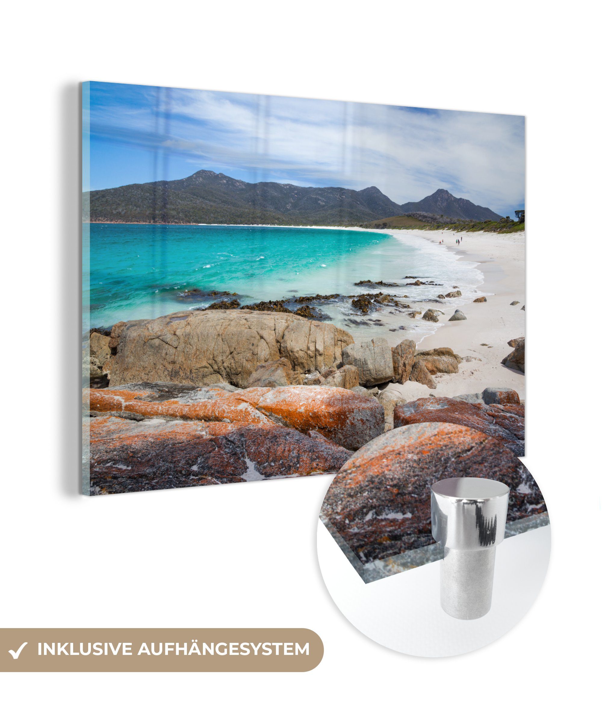 MuchoWow Acrylglasbild Meer - Felsbrocken - Australien, (1 St), Acrylglasbilder Wohnzimmer & Schlafzimmer