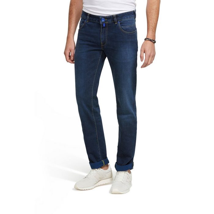 MEYER Slim-fit-Jeans Cross Hedge Stretch Denim Modell M5 SLIM