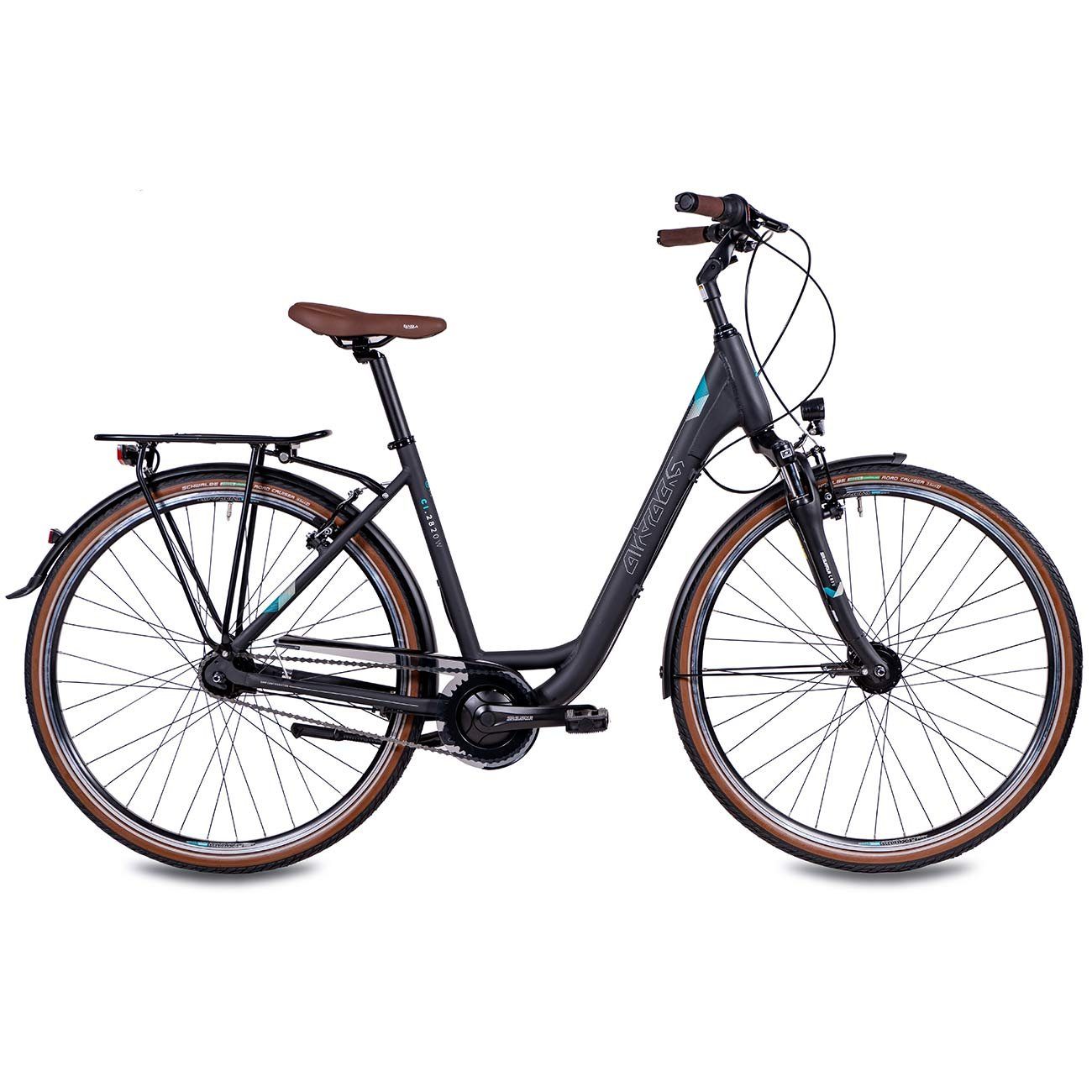 Airtracks Women's City Bike LS City Bicycle 28 inch City Bike CI.2820W, 7-speed Shimano NEXUS derailleur, internal hub gears, matte black - Frame sizes 45 cm 50 cm » Model year 2026