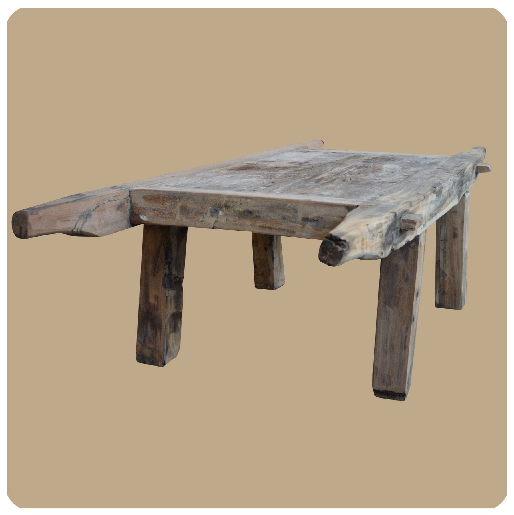 1 gefertigt Handarbeit, Couchtisch Unikat absolutes Sitzbank Tisch), SIMANDRA (Einzelstück, in antik,