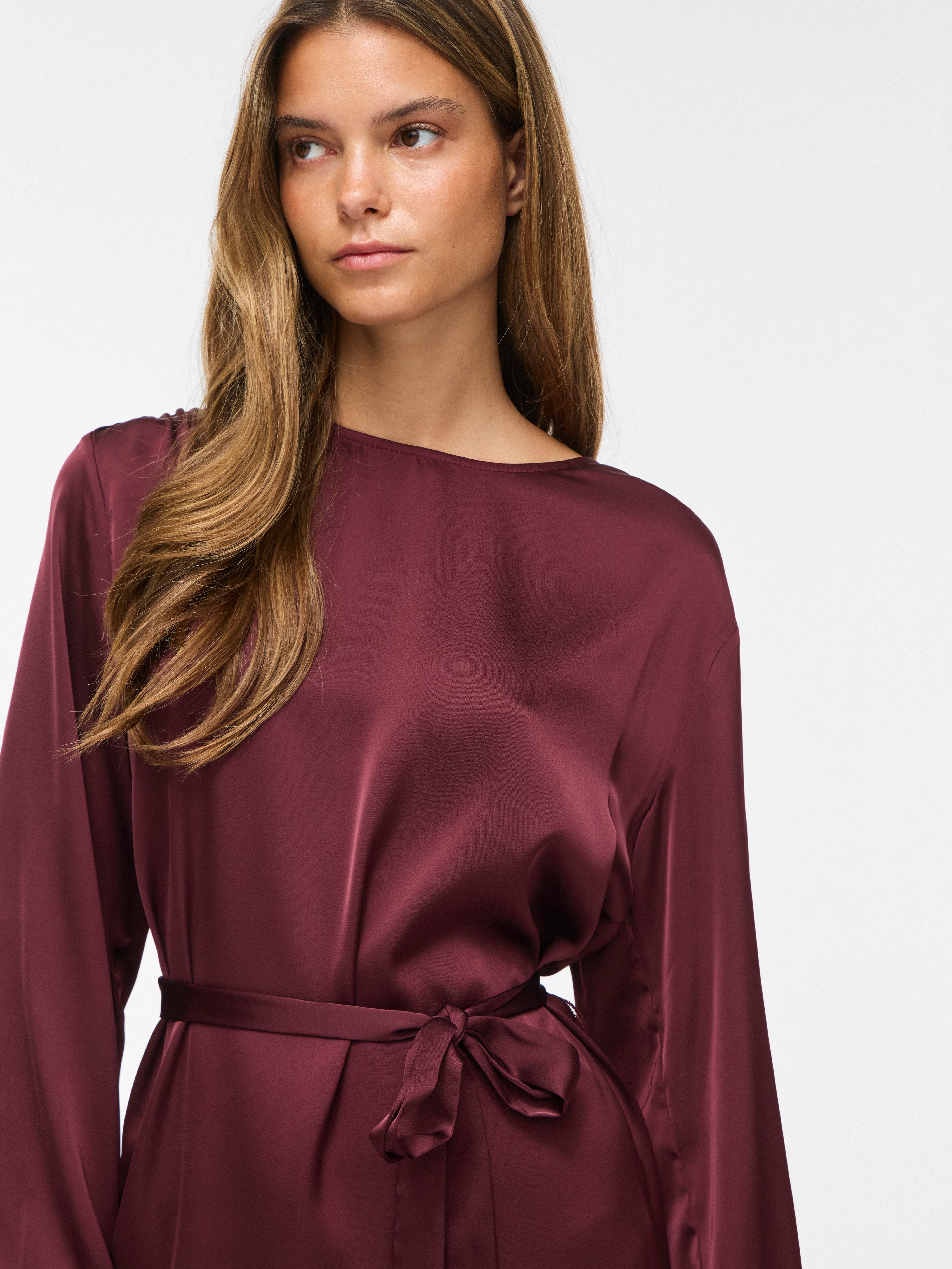 Vila Minikleid VIENNA RAVENNA L/S O-NECK DRESS - NOOS Kunstfaser