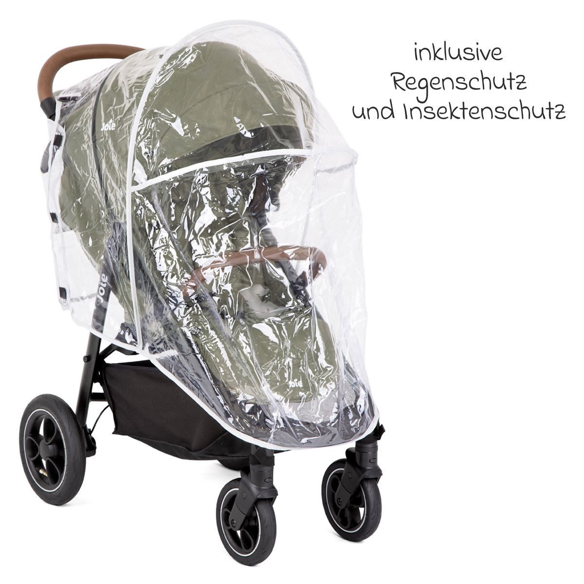 Joie Kinder-Buggy Litetrax Pro Air - Rosemary, Sportwagen mit Liegefunktion, Luftreifen & Regenschutz bis 22 kg