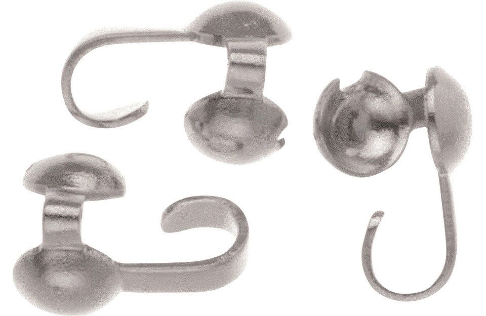 Glorex Dekoband Glorex Quetschkalotte 3 mm 4 Stück, silberfarben