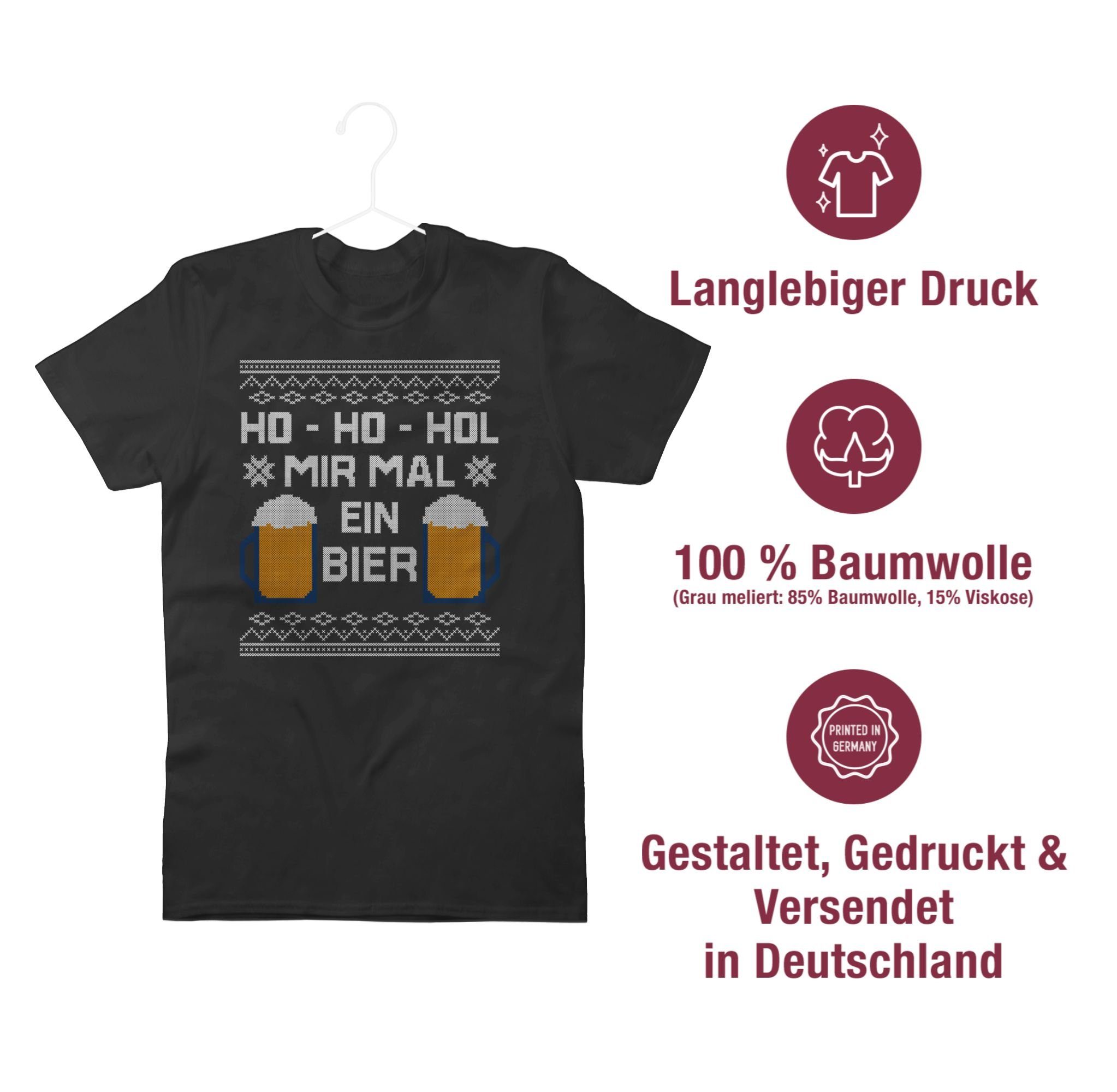 Shirtracer T-Shirt Ho Ho Hol mir mal ein Bier Weihachten Kleidung