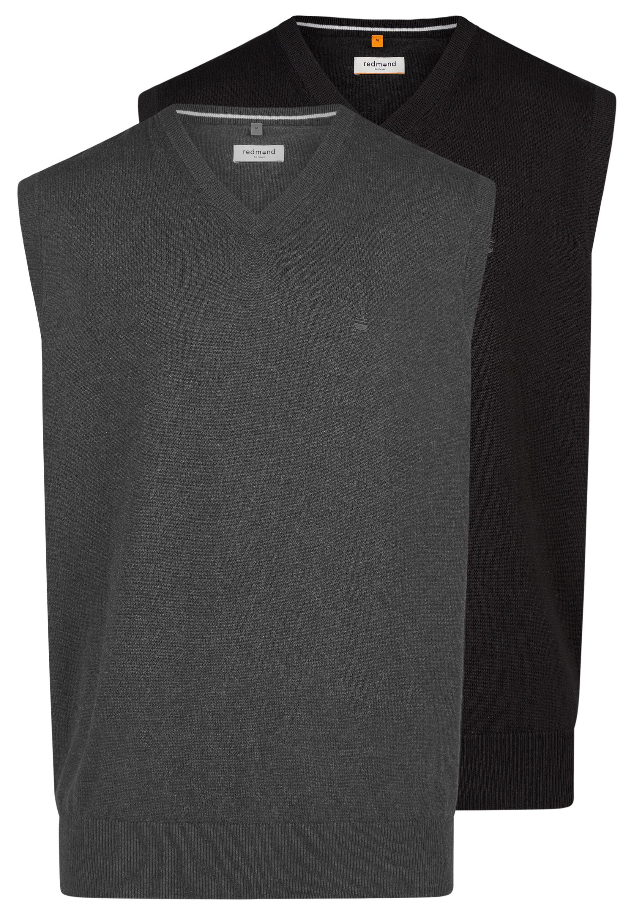 Redmond Pullunder 2er Pack Basic (Spar-Set, 2-tlg) Pullunder - Baumwolle - Atmungsaktiv - Weicher Feinstrick