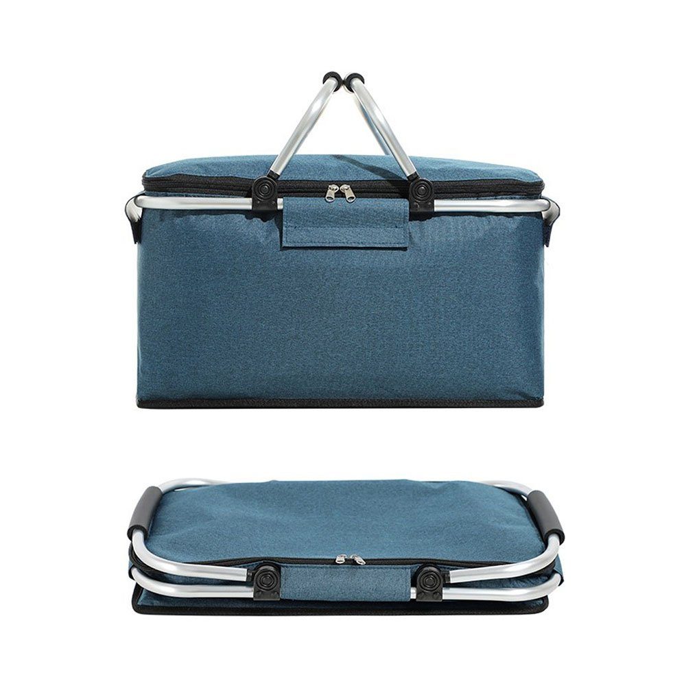 Kühltasche Dekorative Picknickkorb, Blau Große für Lunchtasche, Kühltasche isolierte Camping 22L