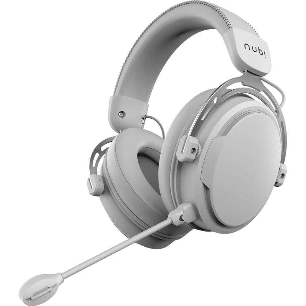 nubi NH1 Pro Wireless Headset Weiß für Gaming, Musik & Multimedia Gaming-Headset (Abnehmbares, flexibel positionierbares Mikrofon)